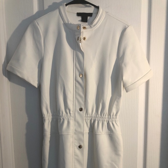 Designer Maison Cinqcent White Medium Pleather Avant- Guarde Dress PTP 19 - Picture 1 of 4